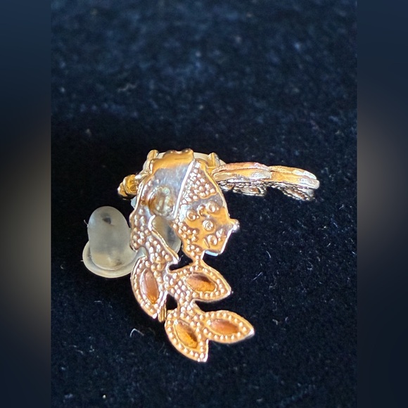 Simply stunning Black Hills gold opal leaf earrings 10K - Picture 5 of 5